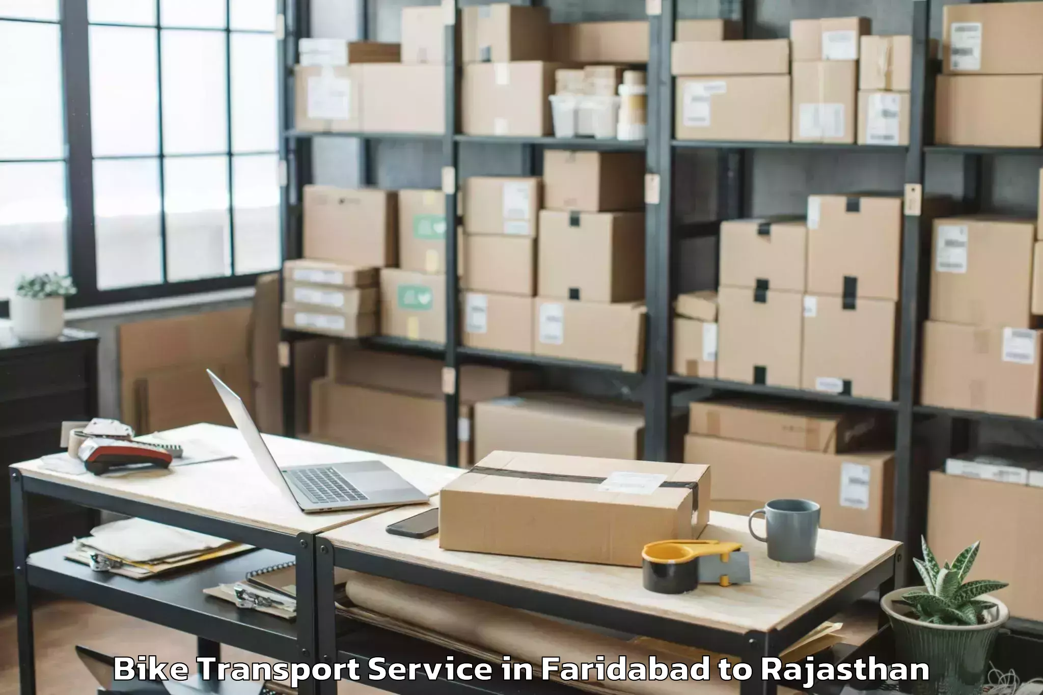 Leading Faridabad to Falna Bike Transport Provider